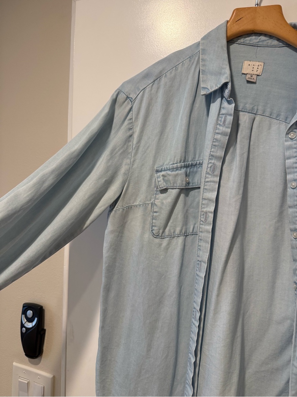 a new day Light Wash Chambray Button-Up Shirt - Picture 5 of 9